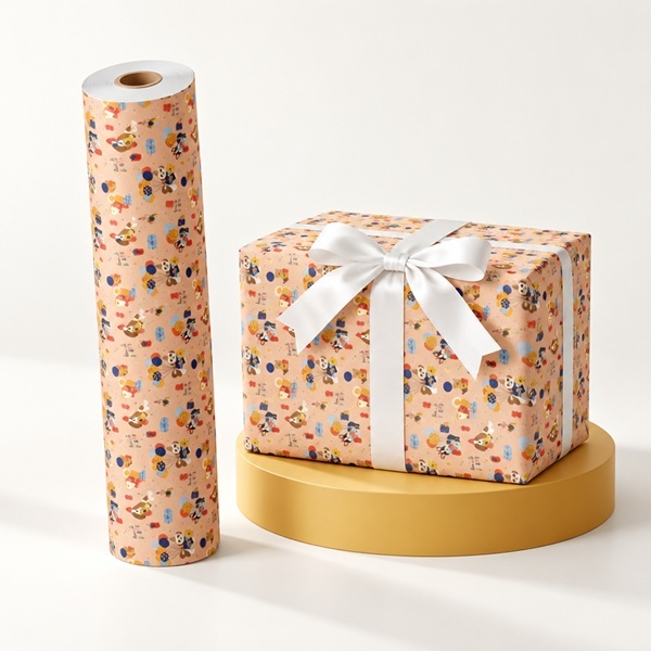 Gift Wrapping Coated Rolls - Design Party - 500mm x 100m 60gsm - 1x Roll Per Pack