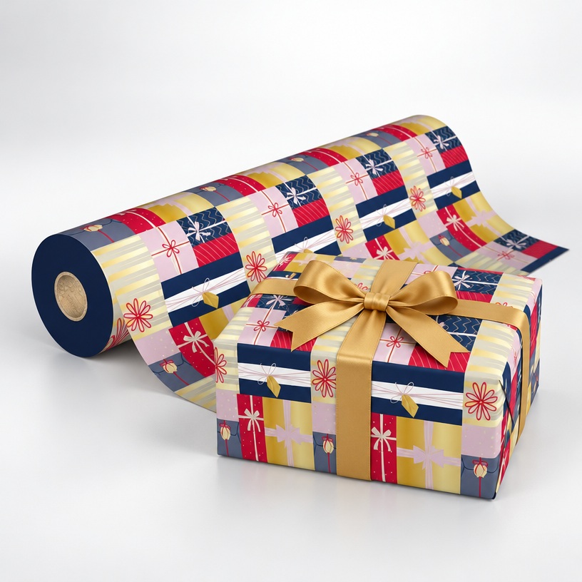 Gift Wrapping Coated Rolls - Design Multicoloured - 500mm x 100m 60gsm - 1x Roll Per Pack Gift Wrapping Coated Rolls - Design Multicoloured - 500mm x 100m 60gsm - 1x Roll Per Pack