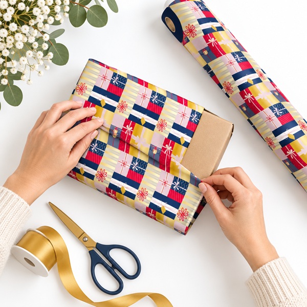 Gift Wrapping Coated Rolls - Design Multicoloured - 500mm x 100m 60gsm - 1x Roll Per Pack Gift Wrapping Coated Rolls - Design Multicoloured - 500mm x 100m 60gsm - 1x Roll Per Pack