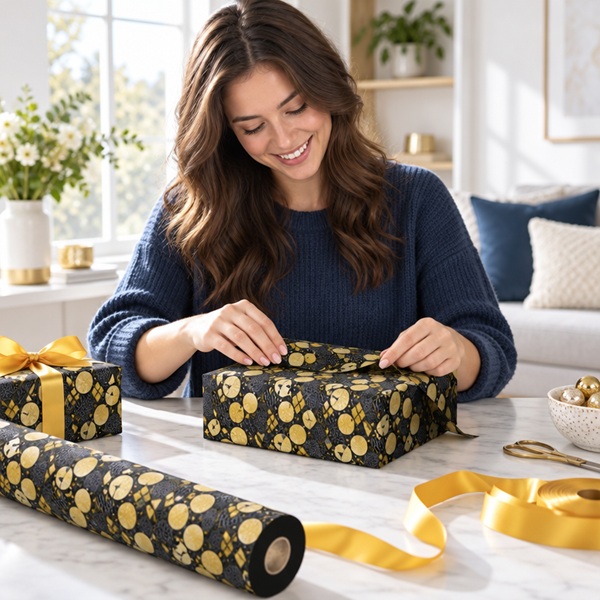 Gift Wrapping Coated Rolls - Design Bougies- 500mm x 100m 60gsm - 1x Roll Per Pack Gift Wrapping Coated Rolls - Design Bougies- 500mm x 100m 60gsm - 1x Roll Per Pack