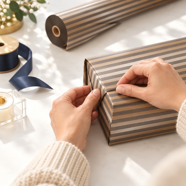 Gift Wrapping Coated Rolls - Design Lines - 500mm x 100m 90gsm - 1x Roll Per Pack