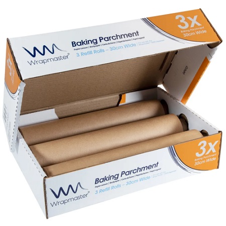 Wrapmaster 3000 - Baking Parchment Rolls 30cm x 50m - 3x Rolls Per Pack