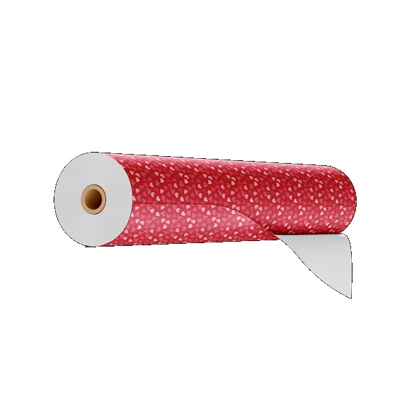 Gift Wrapping Coated Rolls - Design Love Heart - 500mm x 100m 80gsm - 1x Roll Per Pack