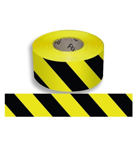 Yellow-Black Barrier Tape - 70mm x 500m - 10x Rolls Per Pack