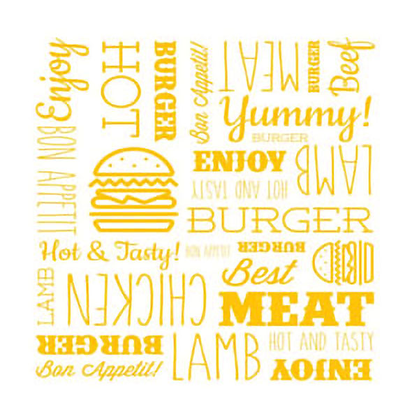 Yellow Burger Wraps GreaseProof 250mm x 330mm - Pack of 1000