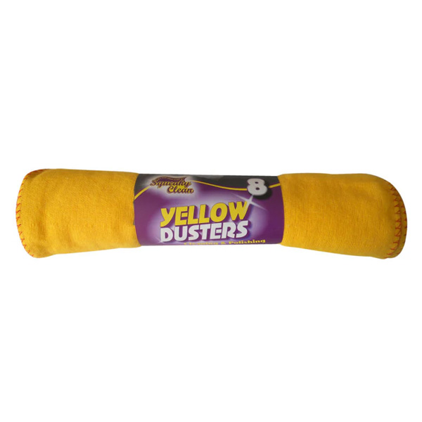 Squeaky Clean Yellow Dusters - 8x Per Pack Squeaky Clean Yellow Dusters - 8x Per Pack