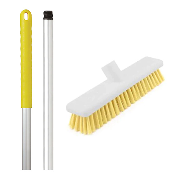 Yellow Aluminium Brush Handle - 1.4 Metre - Yellow Grip Yellow Aluminium Brush Handle - 1.4 Metre - Yellow Grip