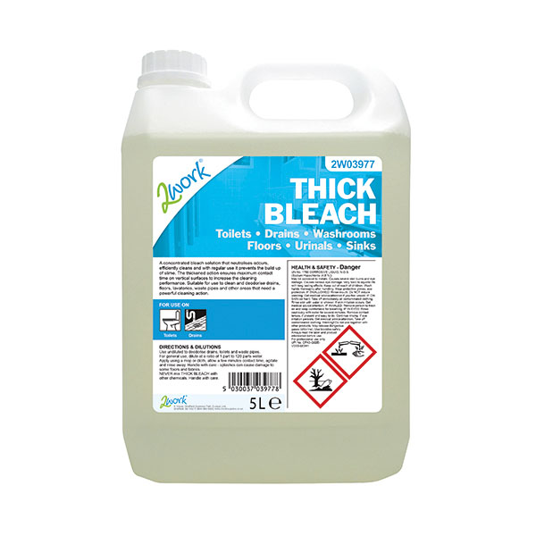 2Work Thick Bleach 5 Litre Bottle