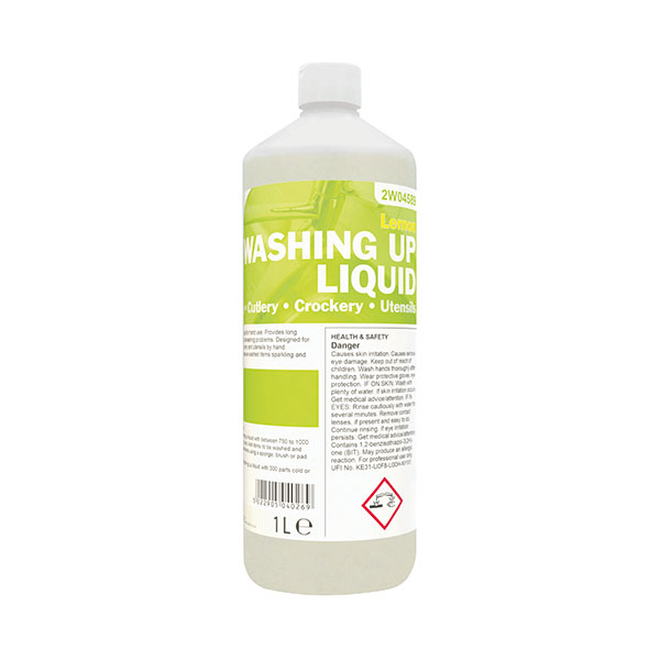 2Work Washing Up Liquid Lemon 1L