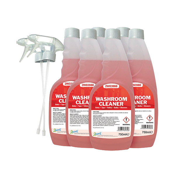 2Work Washroom Cleaner 750ml Pk6