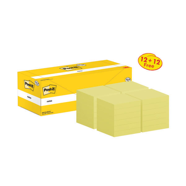 Post-it Notes 76x76 100S C/Ylw Pk24