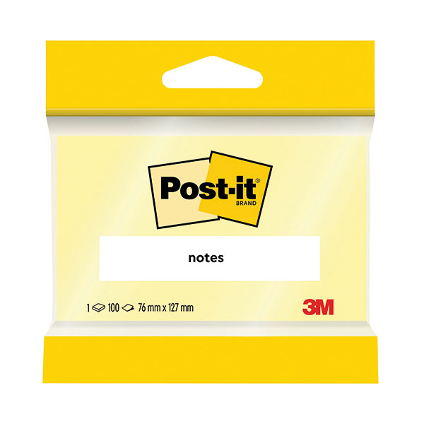 Post-It Yellow Notes 76x127mm Pk12