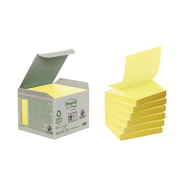 Post-it Yellow Z-Notes 76x76mm Pk6