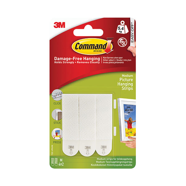 3M Command Hanging Strips Med Pk3