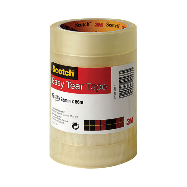 Scotch Easy Tear Clr Tape 25mmx66m