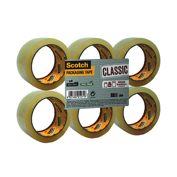 Scotch Packaging Tape 50mmx66m Pk6