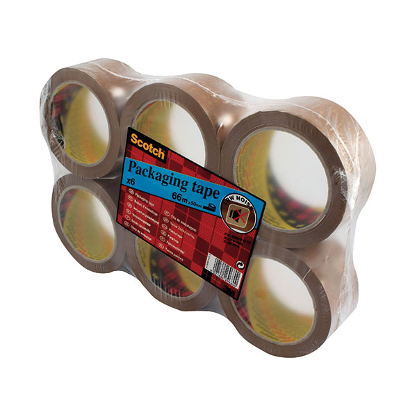 3M Scotch Packaging Tape Buff Pk6