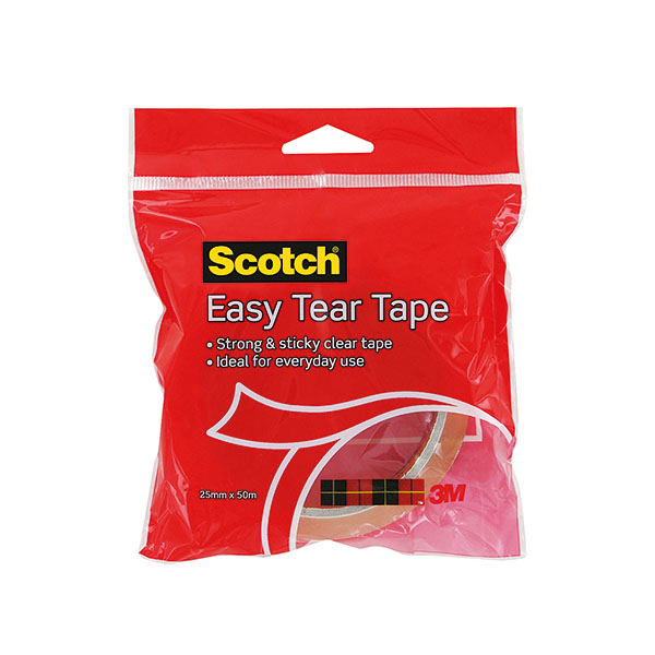 3M Scotch Easy Tear Clear Tape Roll