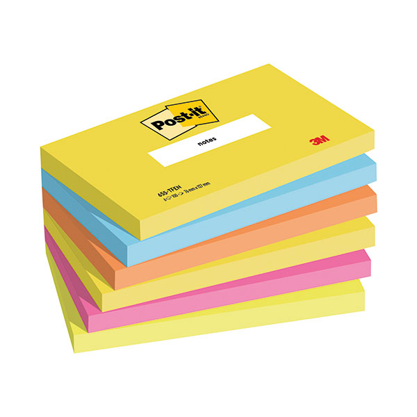 Post-It Notes Wrm Neon 127x76 Pk6