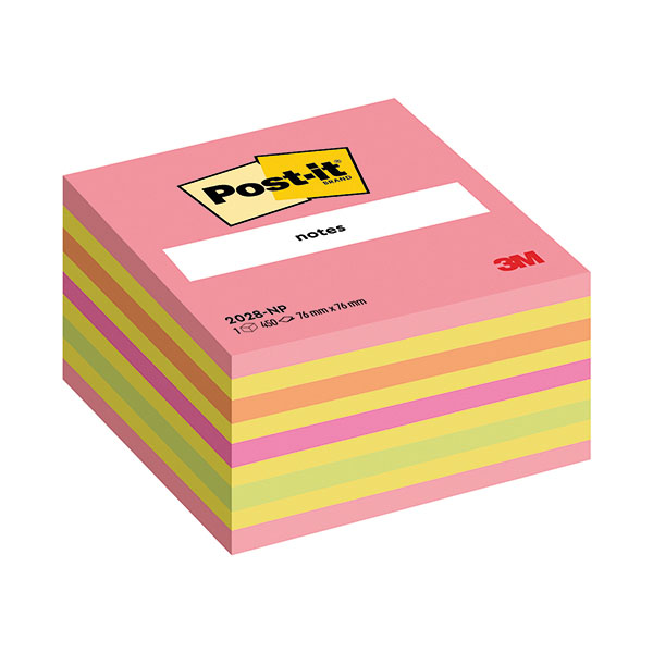 Post-it Neon Note Cube 76x76mm