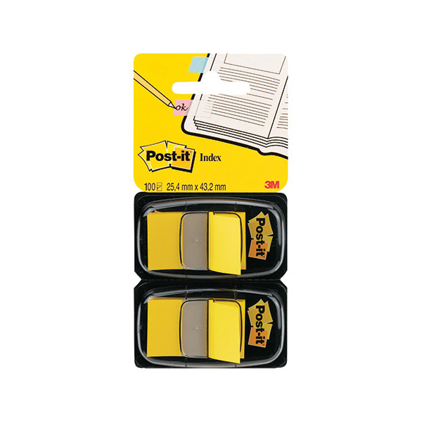 Postit Index Flag Dispenser Ylw Pk2