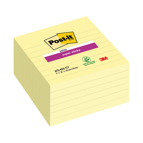 Postit Notes Ylw Lined 101x101 P6