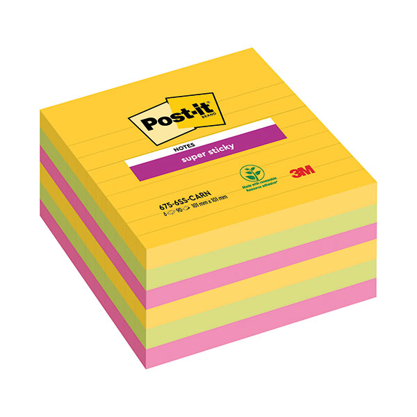 Post-it S/S Lined XL Notes Rio P6