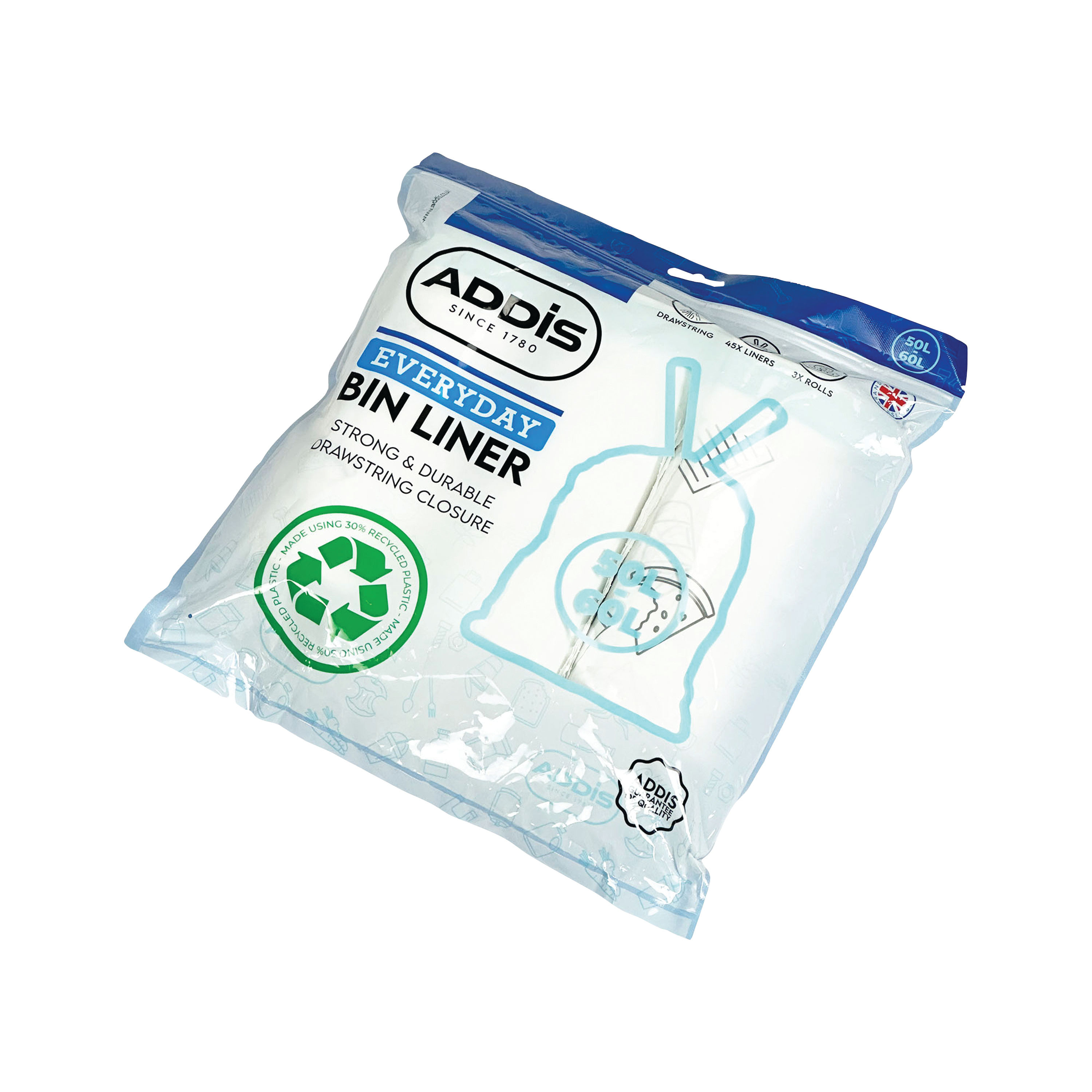 Addis Drawstg Bin Lnr 50-60L x15 Pk3 Addis Drawstg Bin Lnr 50-60L x15 Pk3