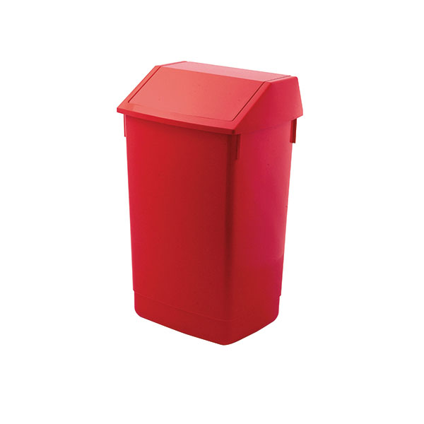 Addis 60L Flip Top Recycle Bin Red