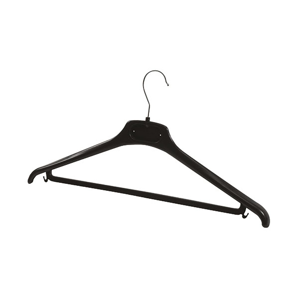 Alba Plastic Coat Hanger BlackPk20