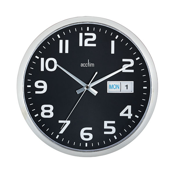 Acctim Supervisor Wall Clock Chrm/Bk