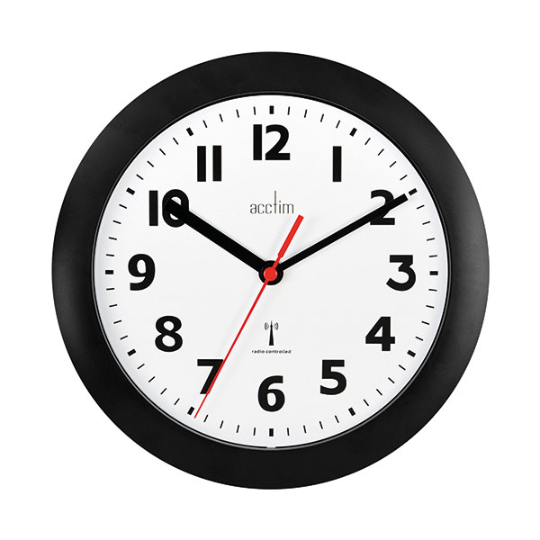 Acctim Parona Wall Clock 230mm Blk