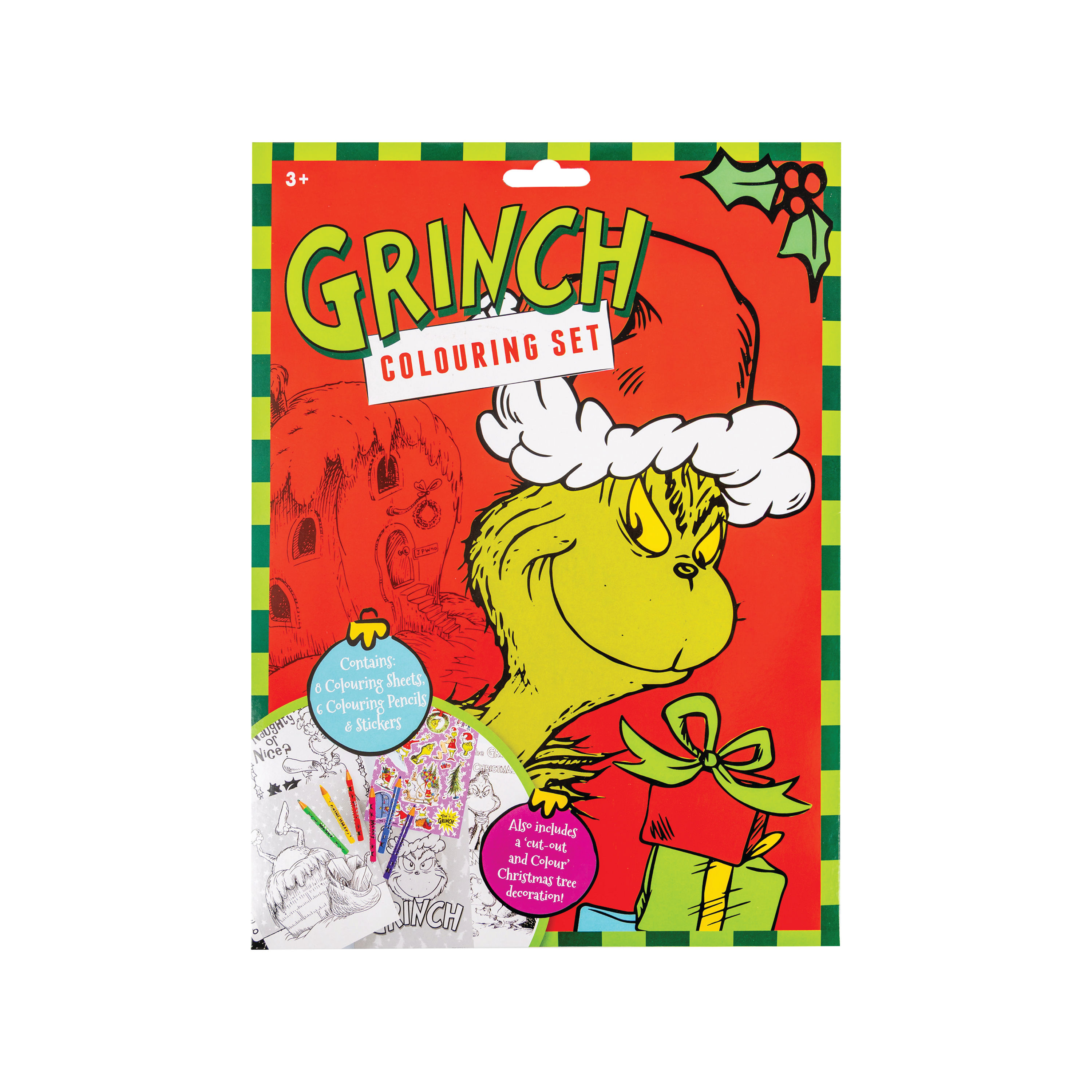 Grinch Christmas Colouring Set Pk8 Grinch Christmas Colouring Set Pk8