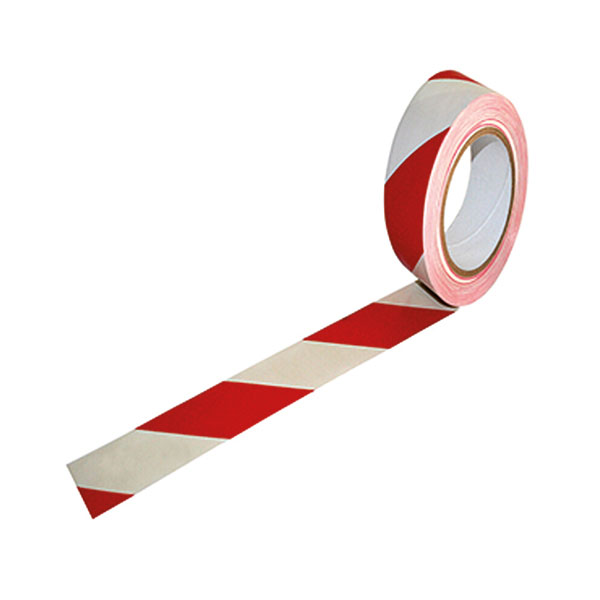 Vinyl Hazard Tape White/Red Pk24