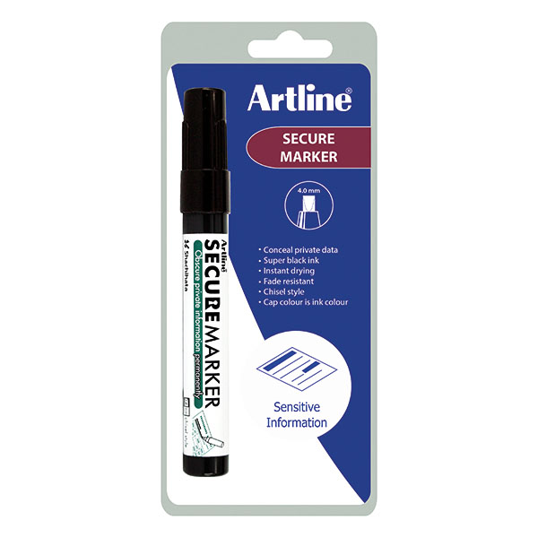 Artline Secure Redacting Marker Blk