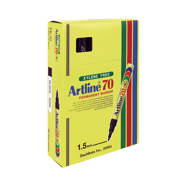Artline 70 Markers Black Pk12