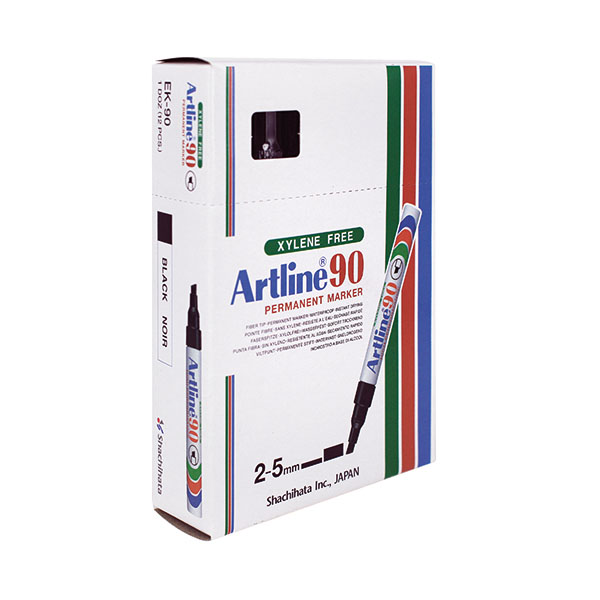 Artline 90 Markers Black Pk12