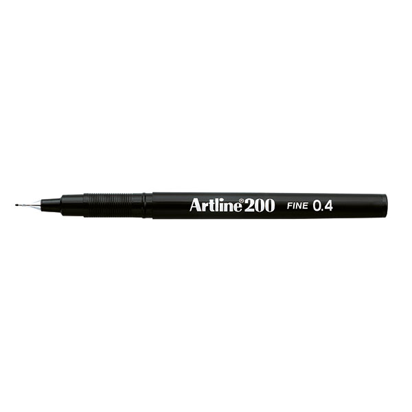 Artline 200 Pens Black Pk12