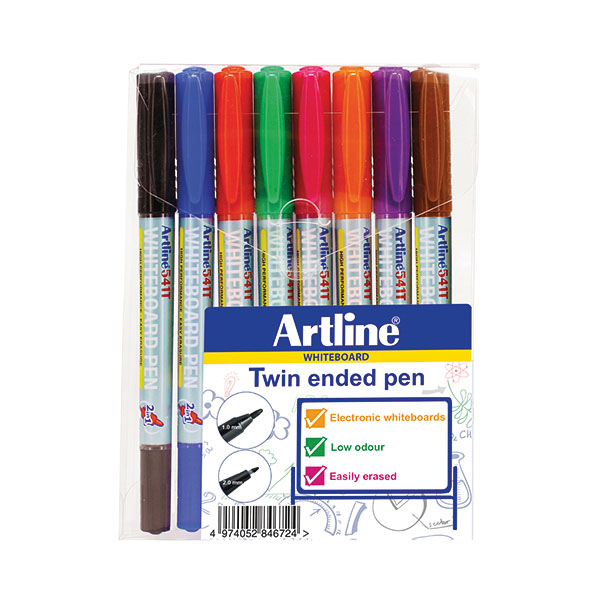 Artline 2In1 Whtbrd Mrk Fn/Supfn Pk8