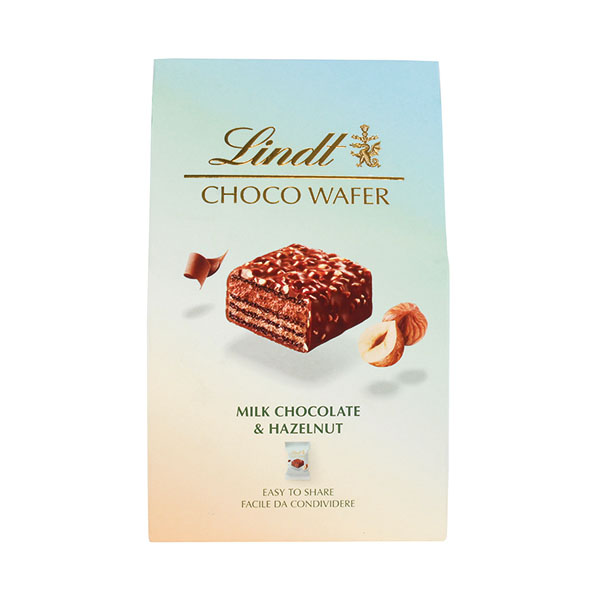 Lindt Wafer Milk Choc Hazelnut 135g