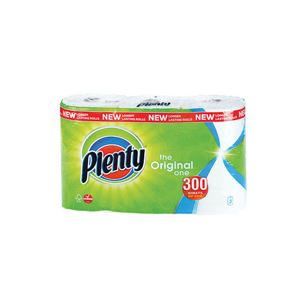 Plenty Kitchen Roll 100 sheets Pk 3