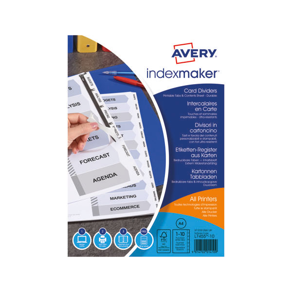 Avery Indexmaker 10-Pt Div 1-10 Wht