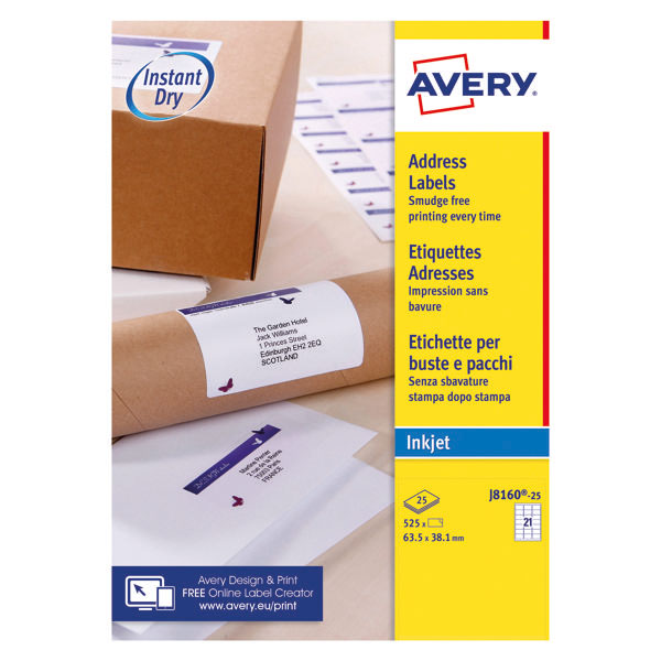 Avery Inkjet Address Label 21 Sheet