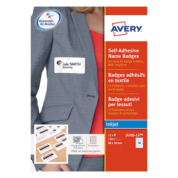 Avery S/A Name Badges 80X50Mm Pk150