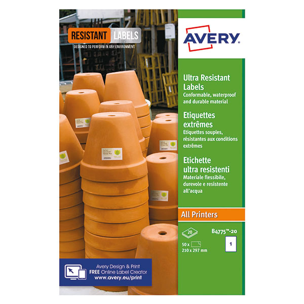 Avery Ul Res Labels 210X297Mm Pk20