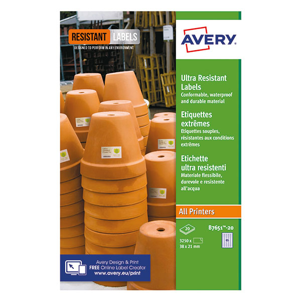Avery Ul Res Labels 38X21Mm Pk1300