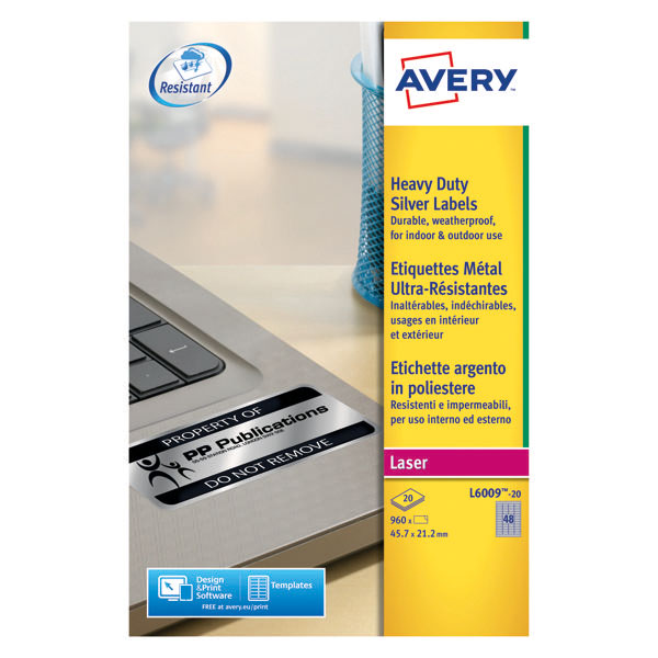 Avery Heavy Duty Silver Laser Labels