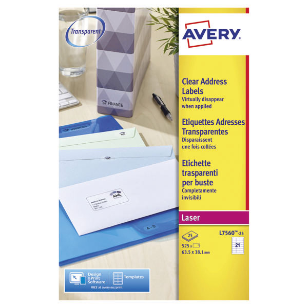 Avery Clr Lsr Lbls 21Lbl/Sht Bx 25