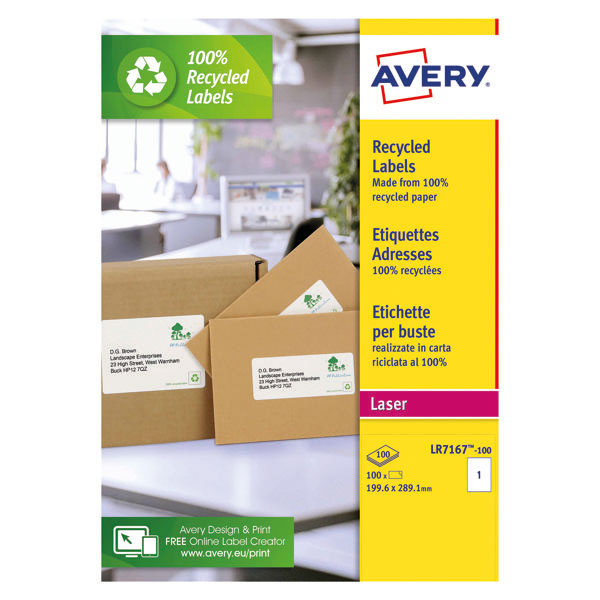 Avery Ship Lsr Lbl 199.6x289.1 Pk100