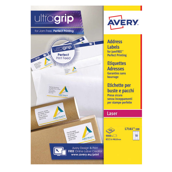 Avery Ultragrip Laser Labels Pk9000